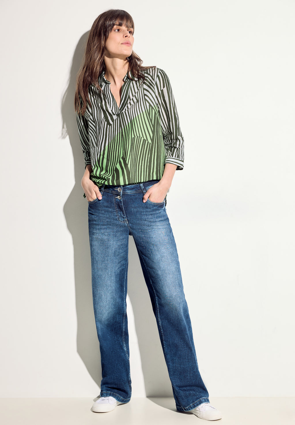 Streifen Longbluse
