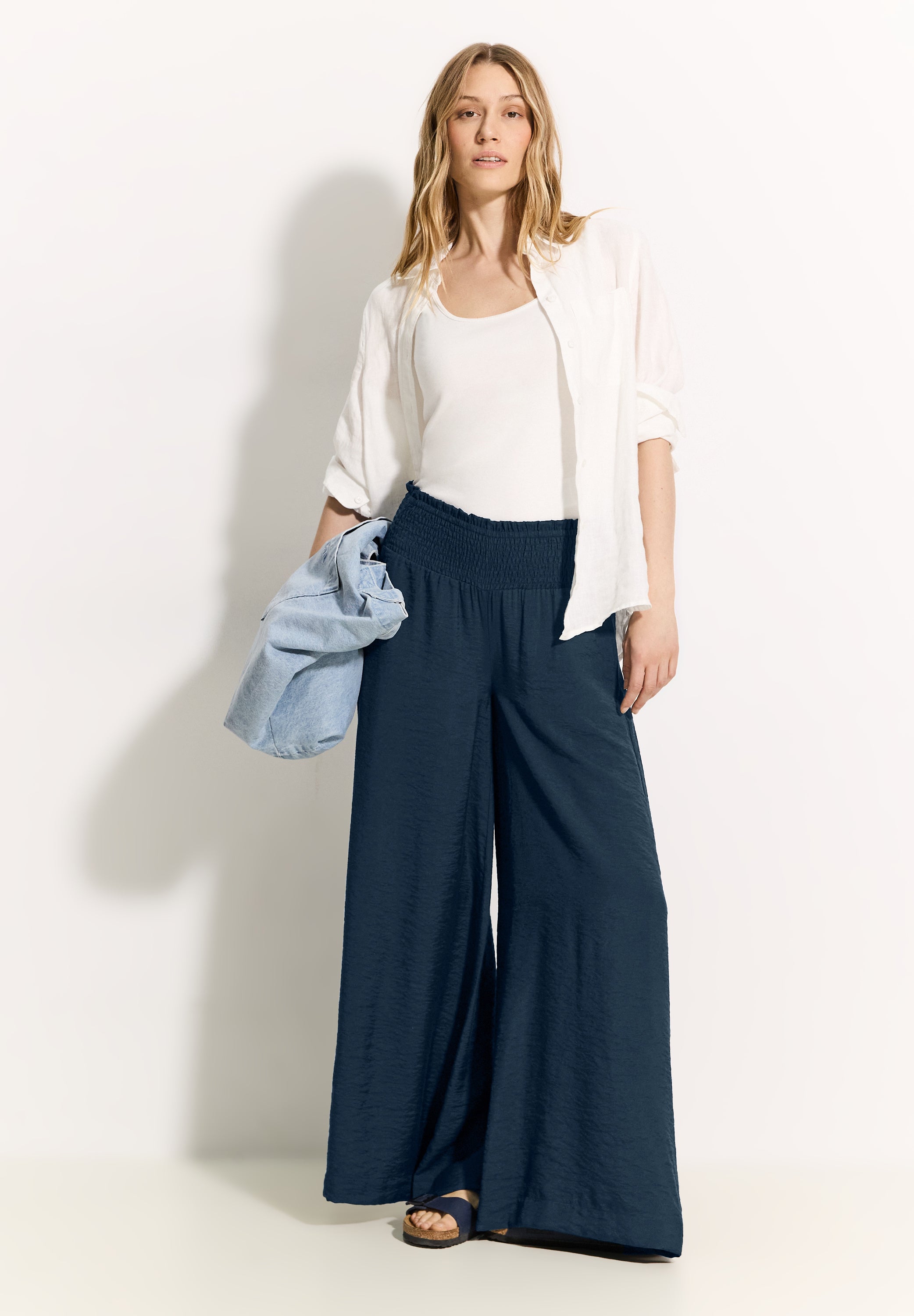 Struktur Hose mit Wide Legs