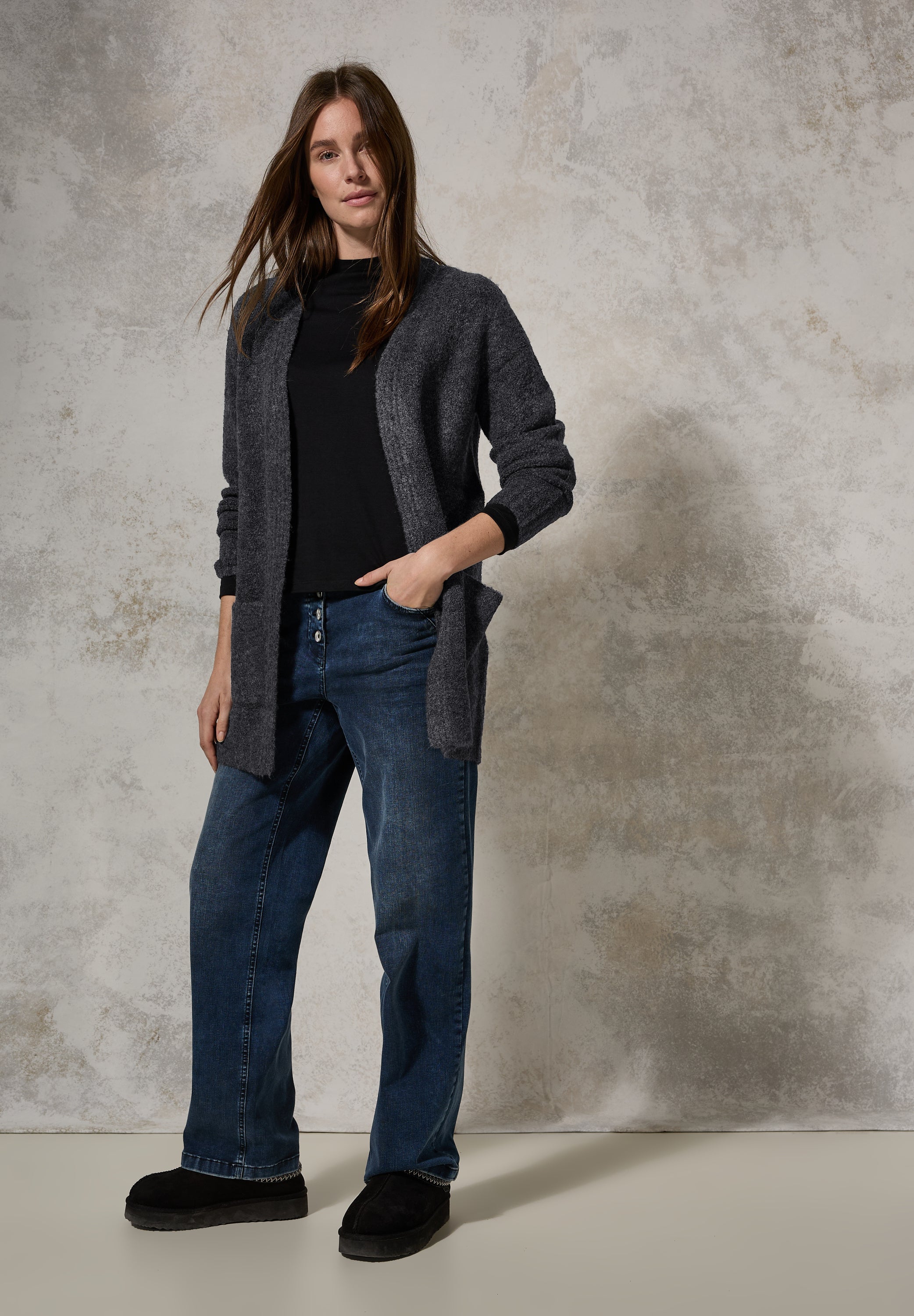 Langer Bouclé Cardigan