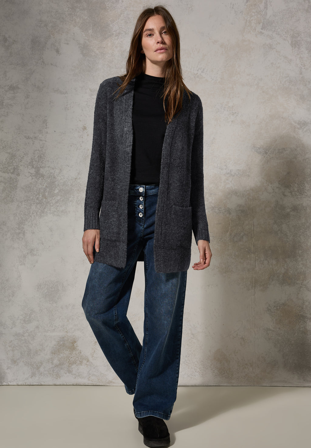 Langer Bouclé Cardigan