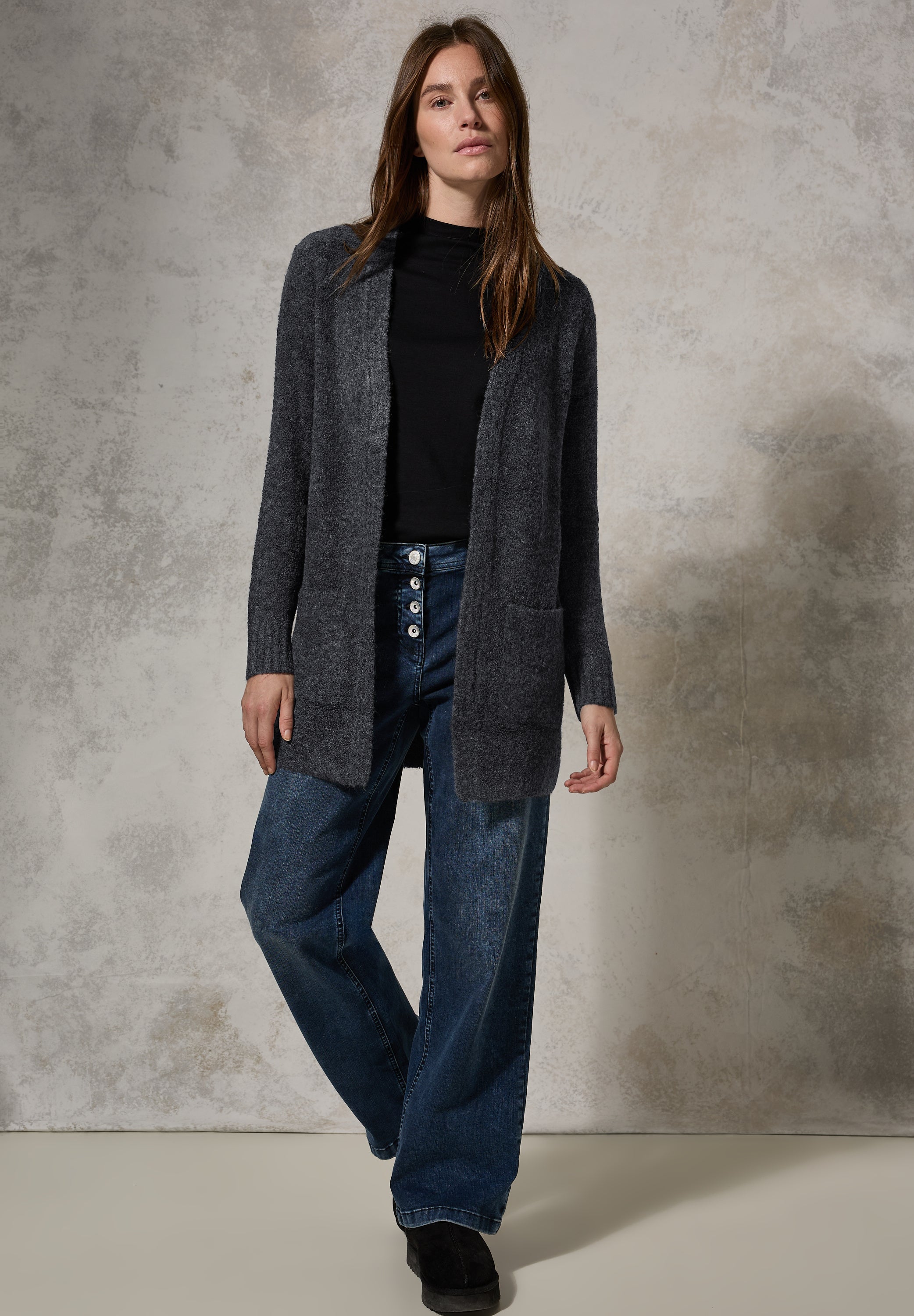 Langer Bouclé Cardigan