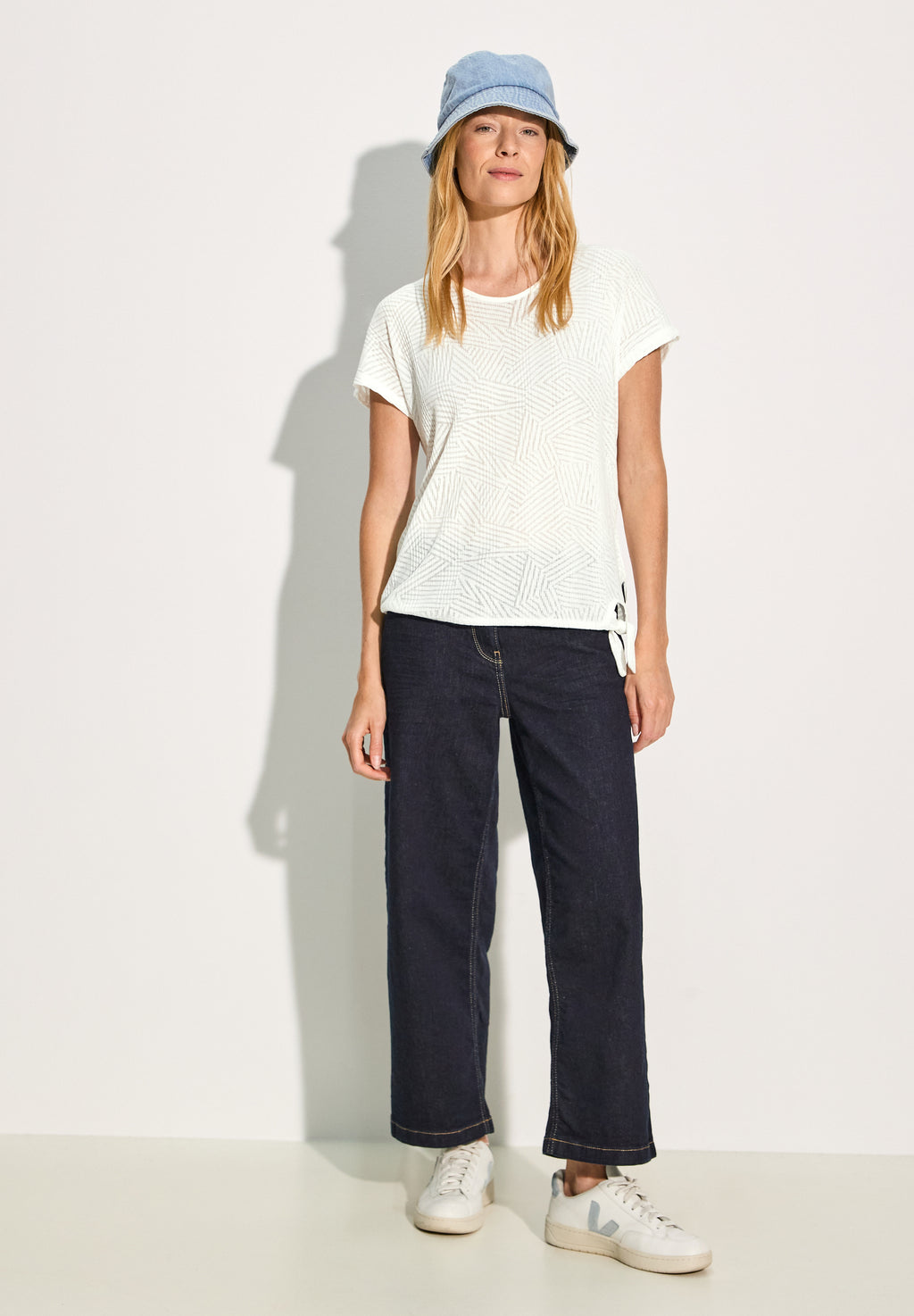 Geripptes Burn-Out T-Shirt