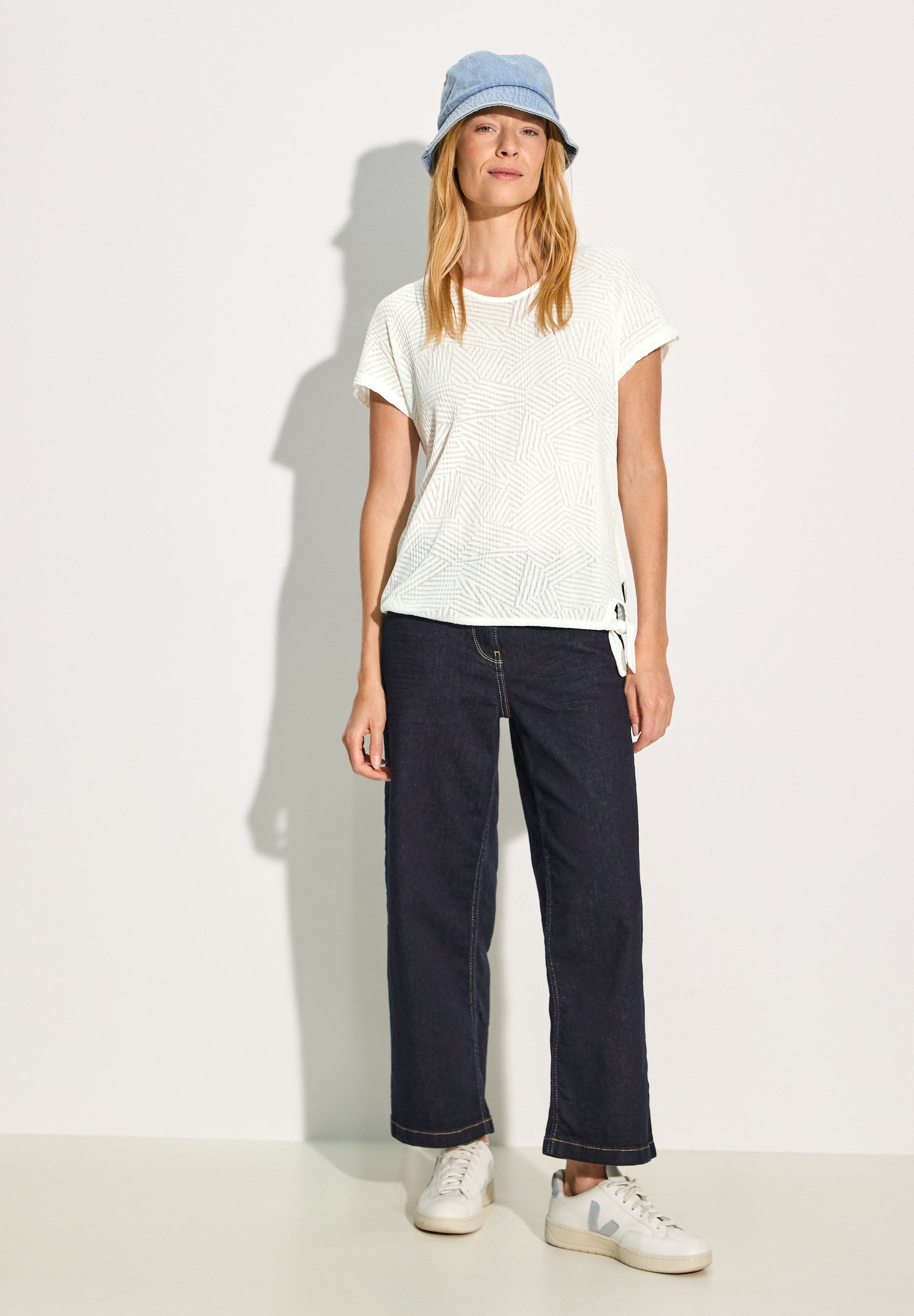 Geripptes Burn-Out T-Shirt
