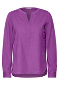 Cord-Bluse in Unifarbe