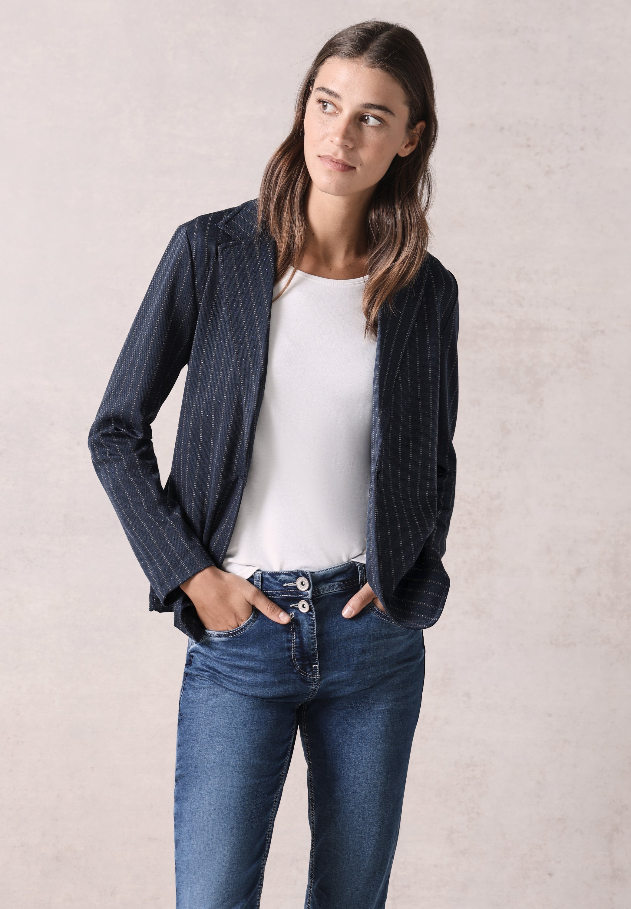 Blazer im Nadelstreifen-Look