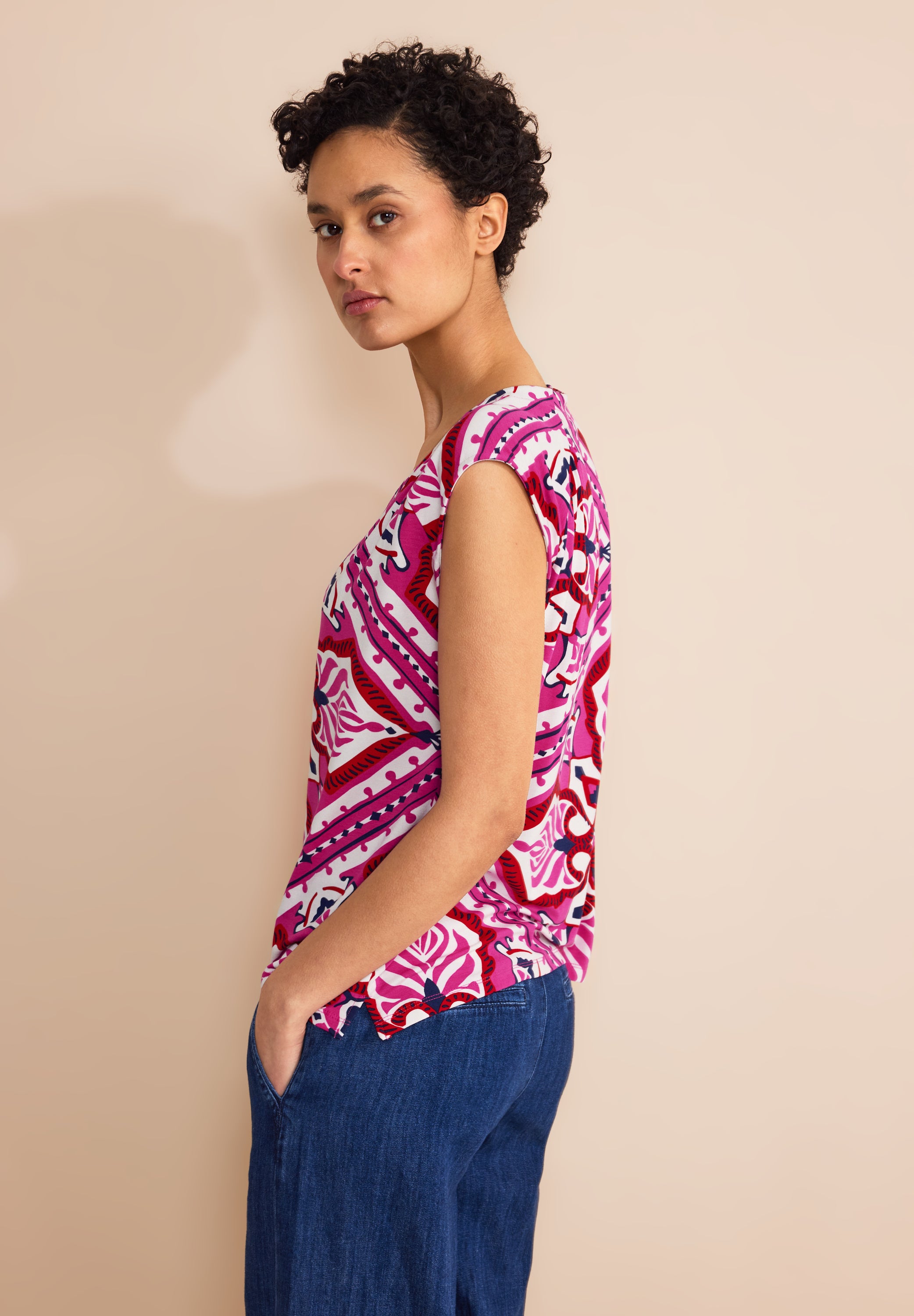 Jersey Top mit Print