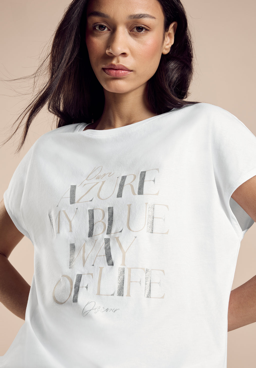 T-Shirt mit Glitzerwording