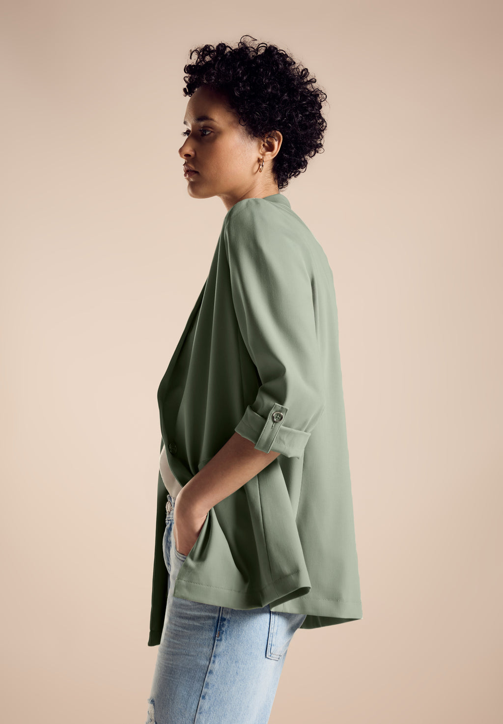 Longblazer mit Turn-Up