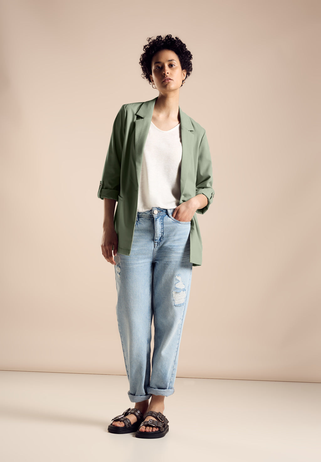 Longblazer mit Turn-Up