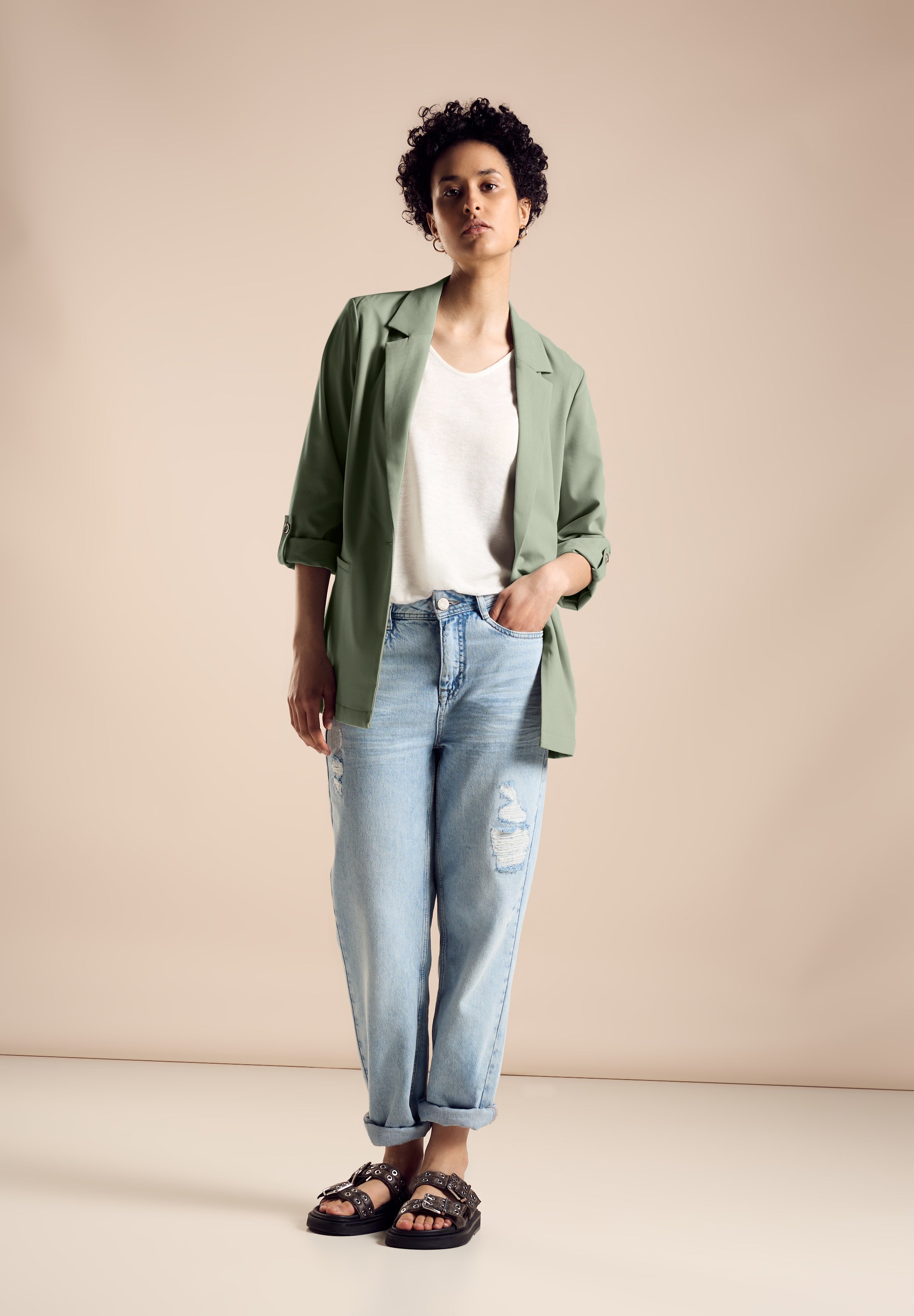 Longblazer mit Turn-Up