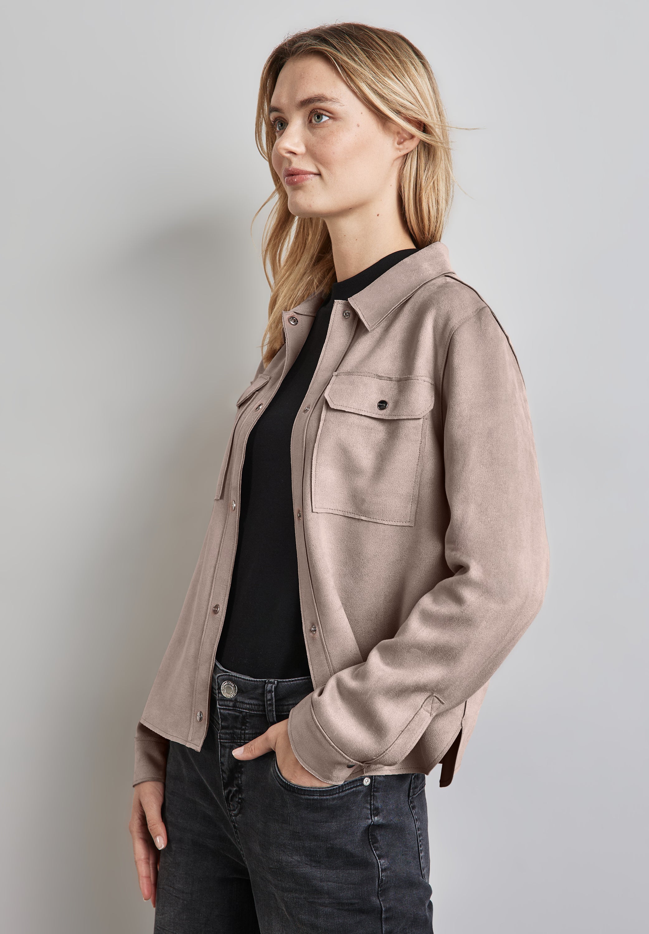 Overshirt im Velours-Look