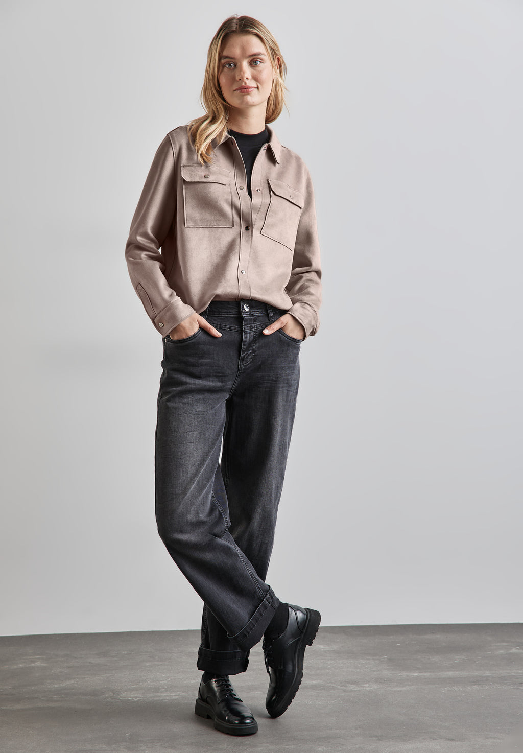 Overshirt im Velours-Look