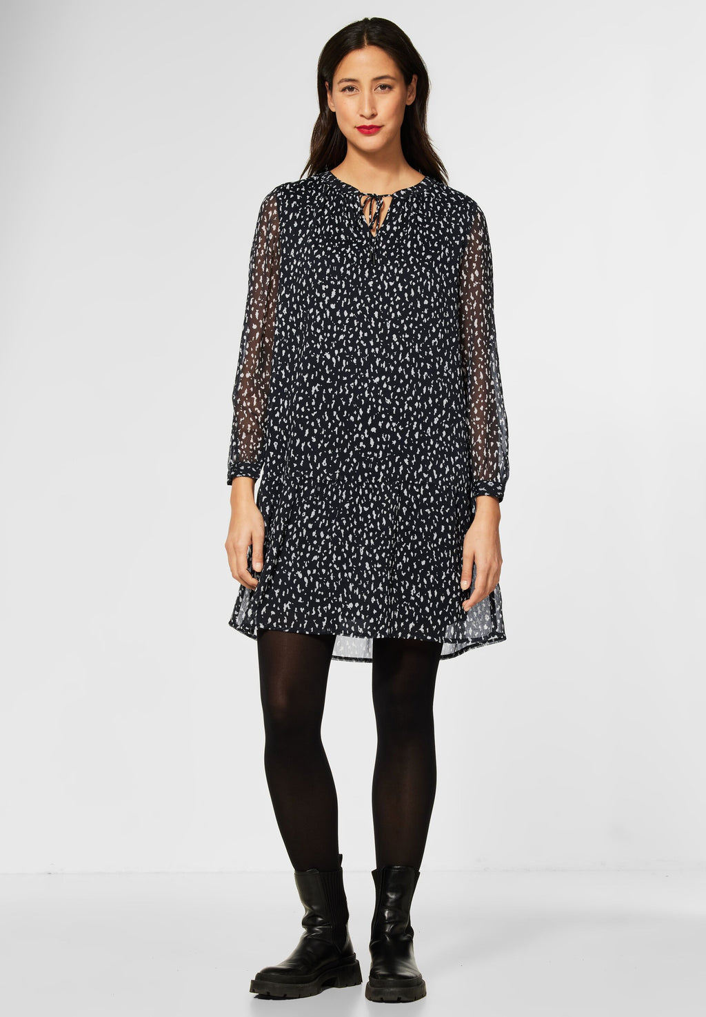 Chiffon Kleid mit Print