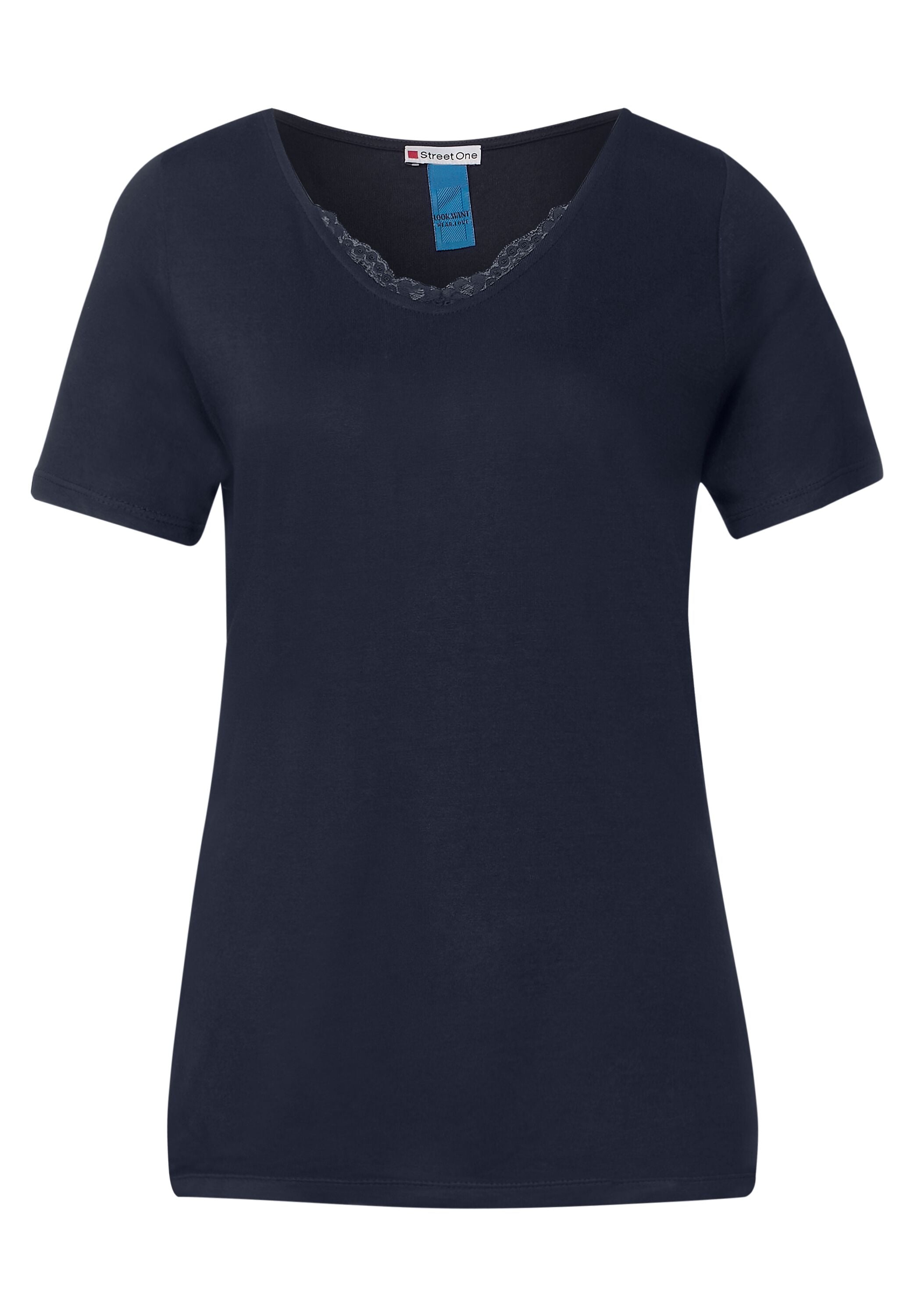 V-Neck Shirt mit Spitze