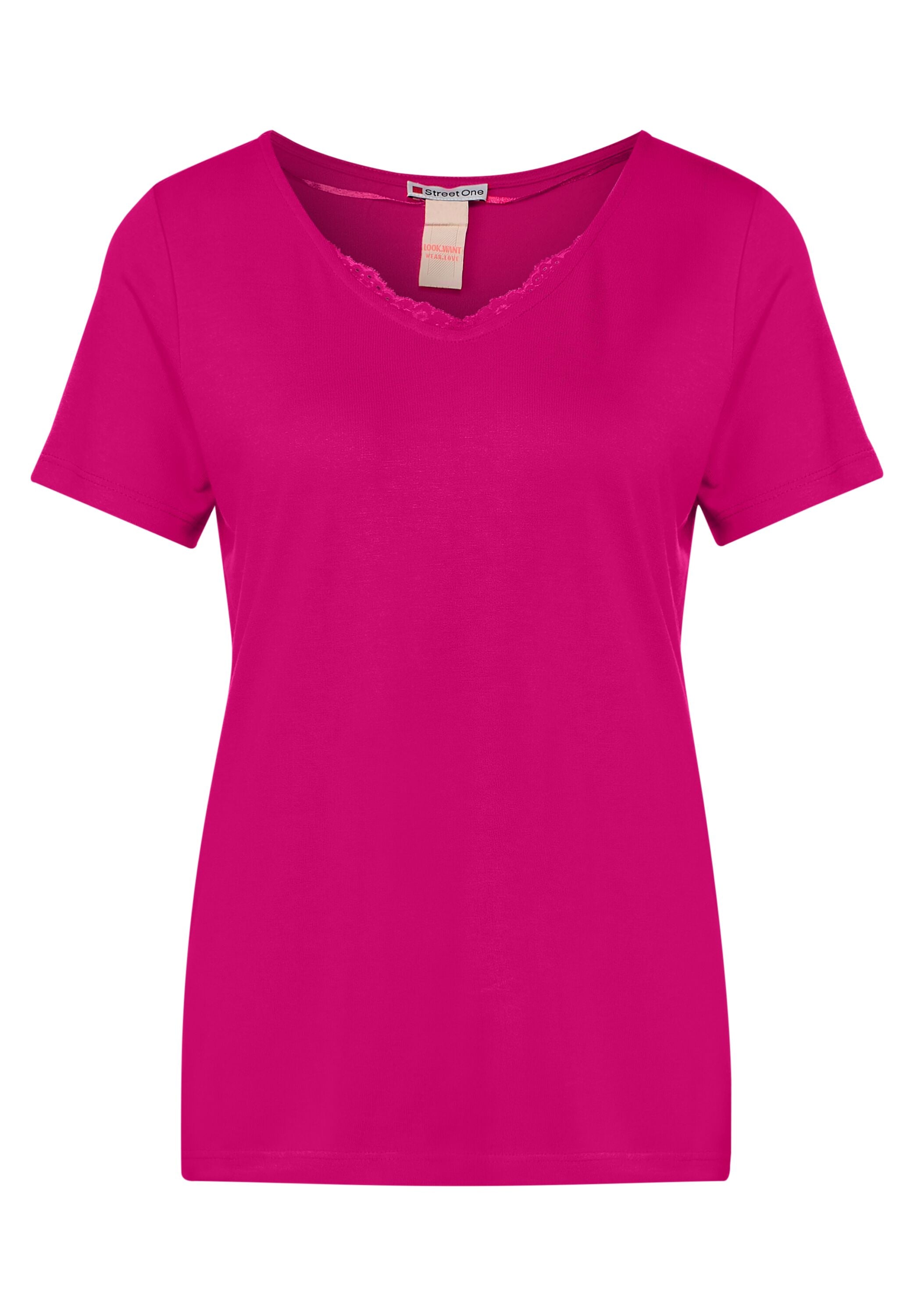 V-Neck Shirt mit Spitze