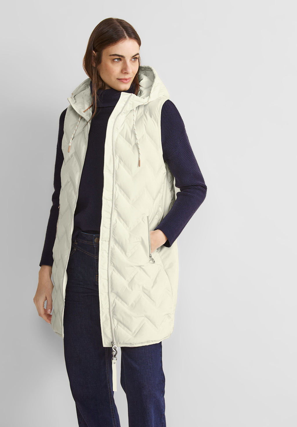 Longweste mit Kapuze