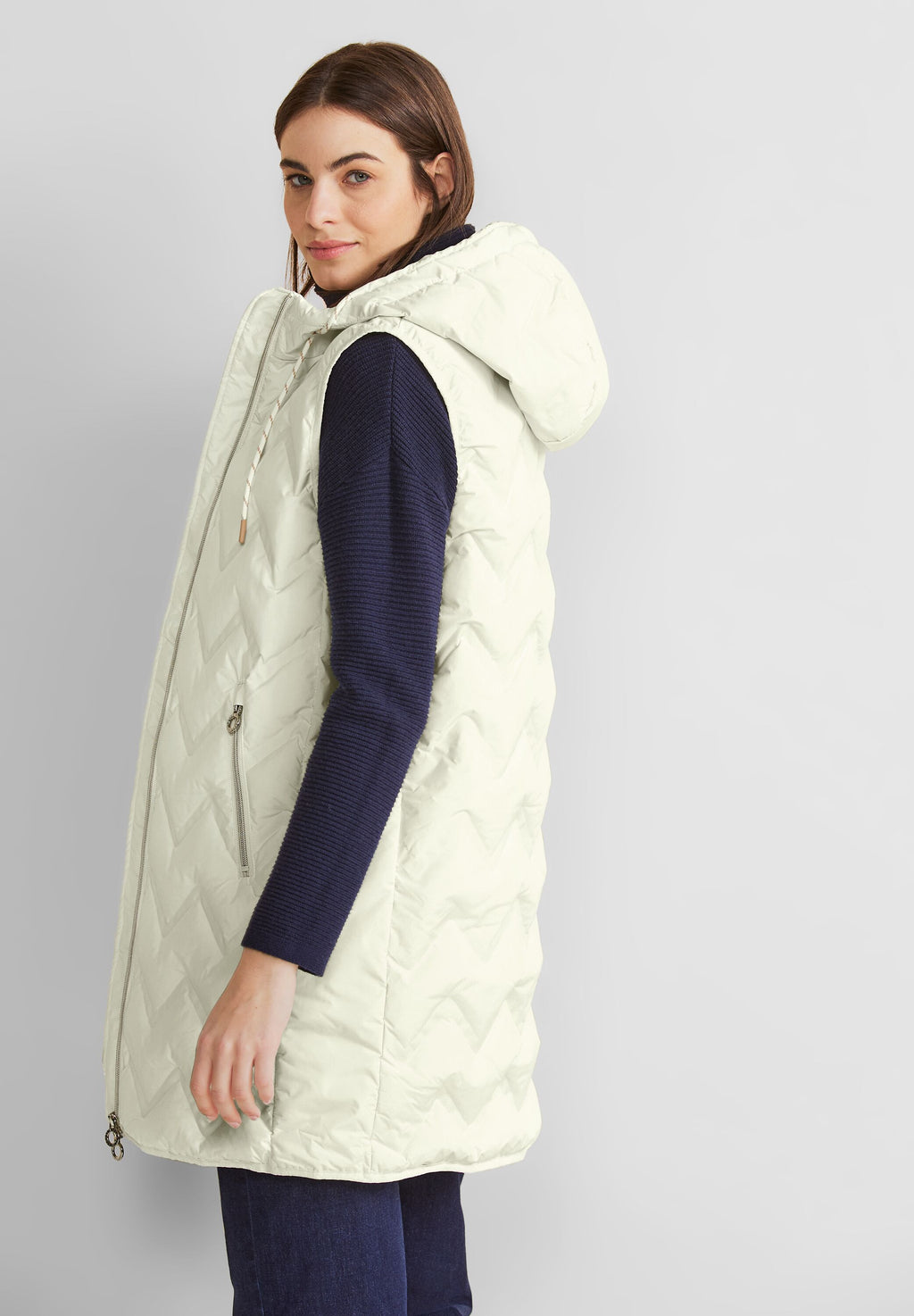 Longweste mit Kapuze