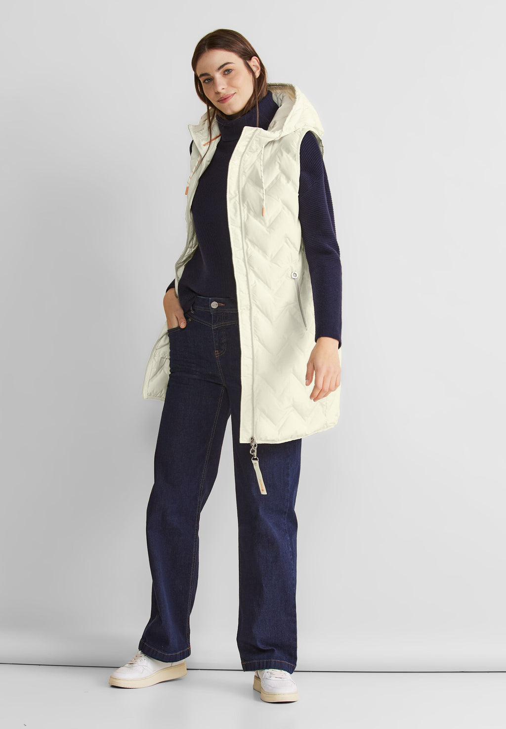 Longweste mit Kapuze