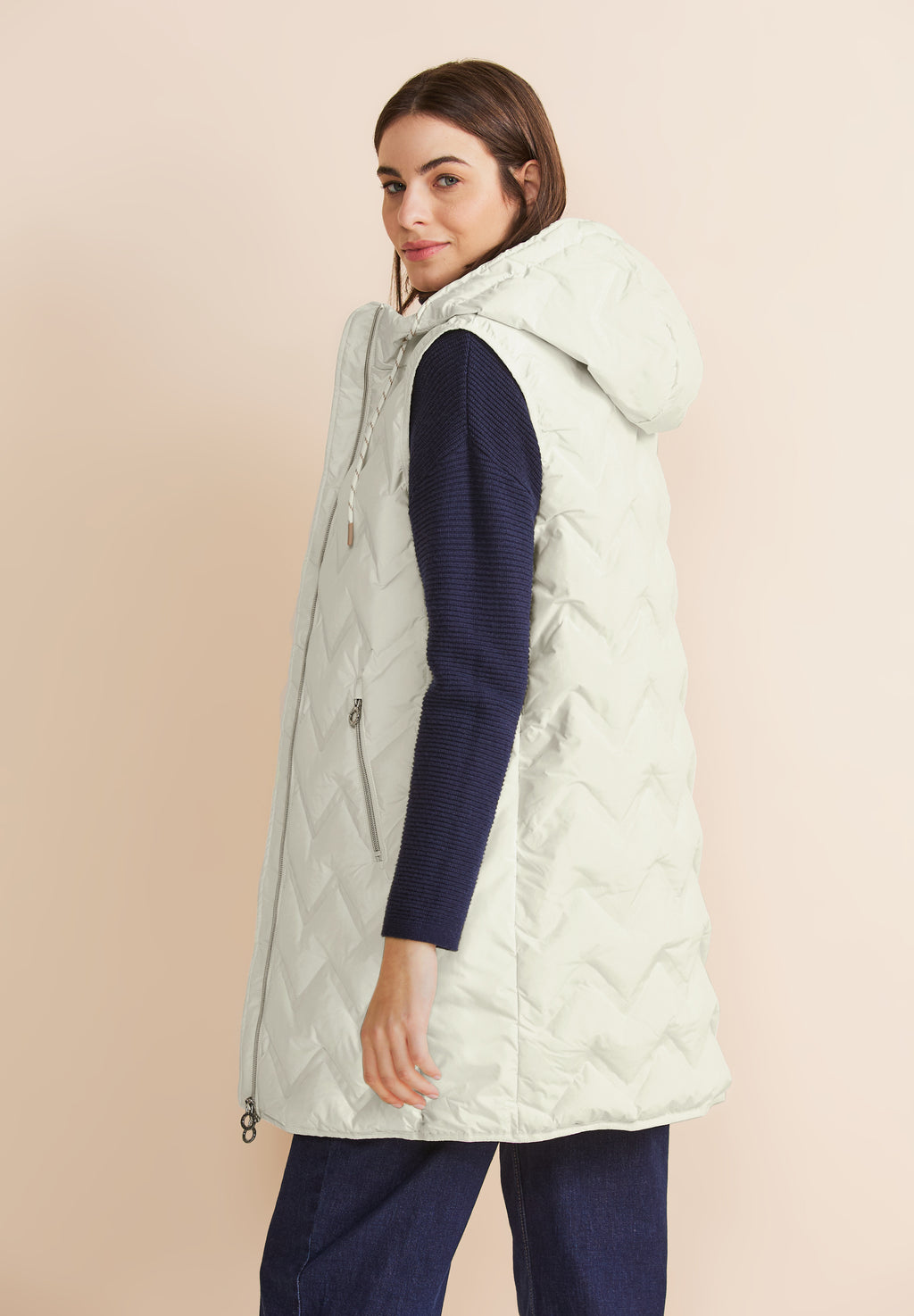 Longweste mit Kapuze