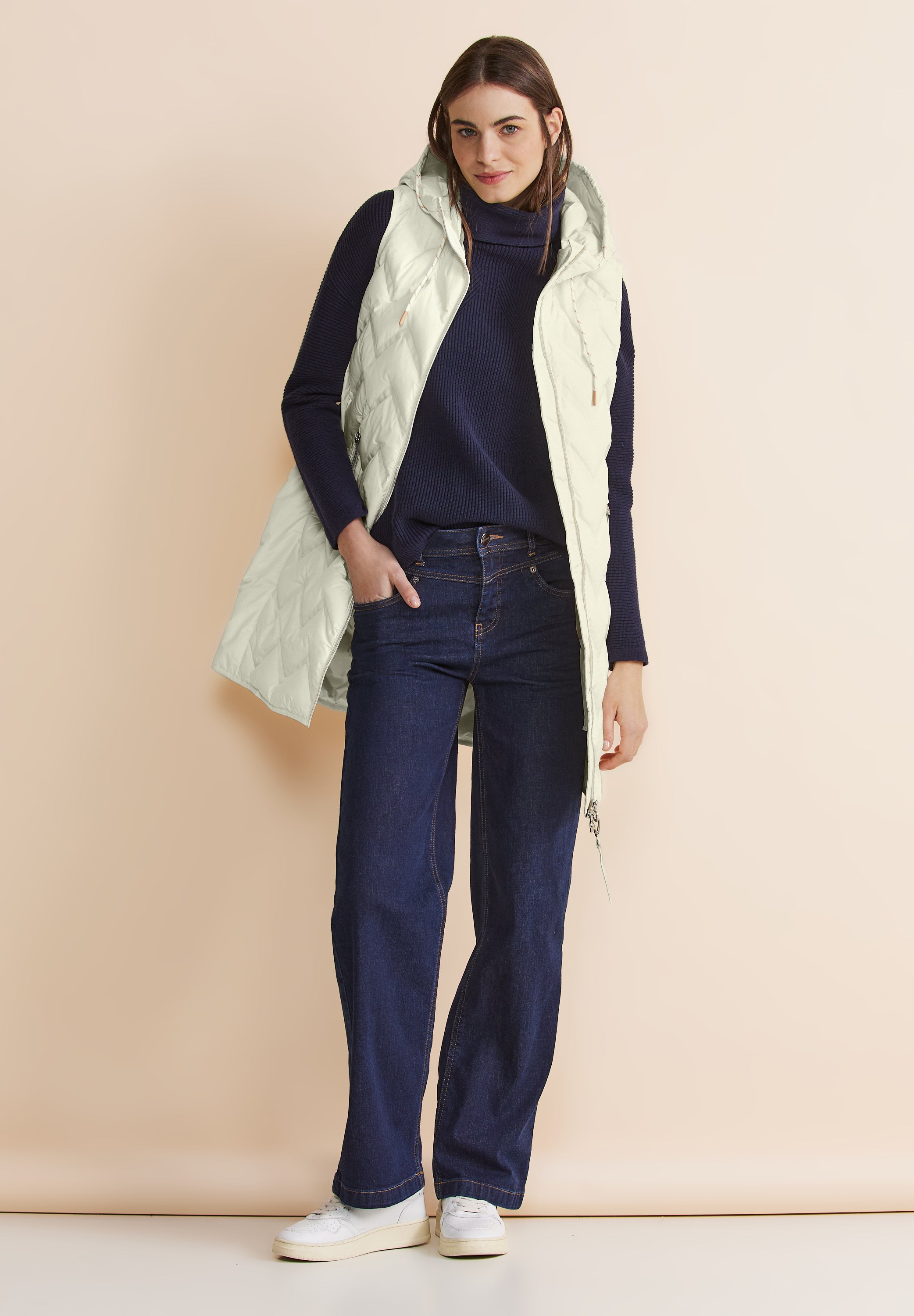 Longweste mit Kapuze