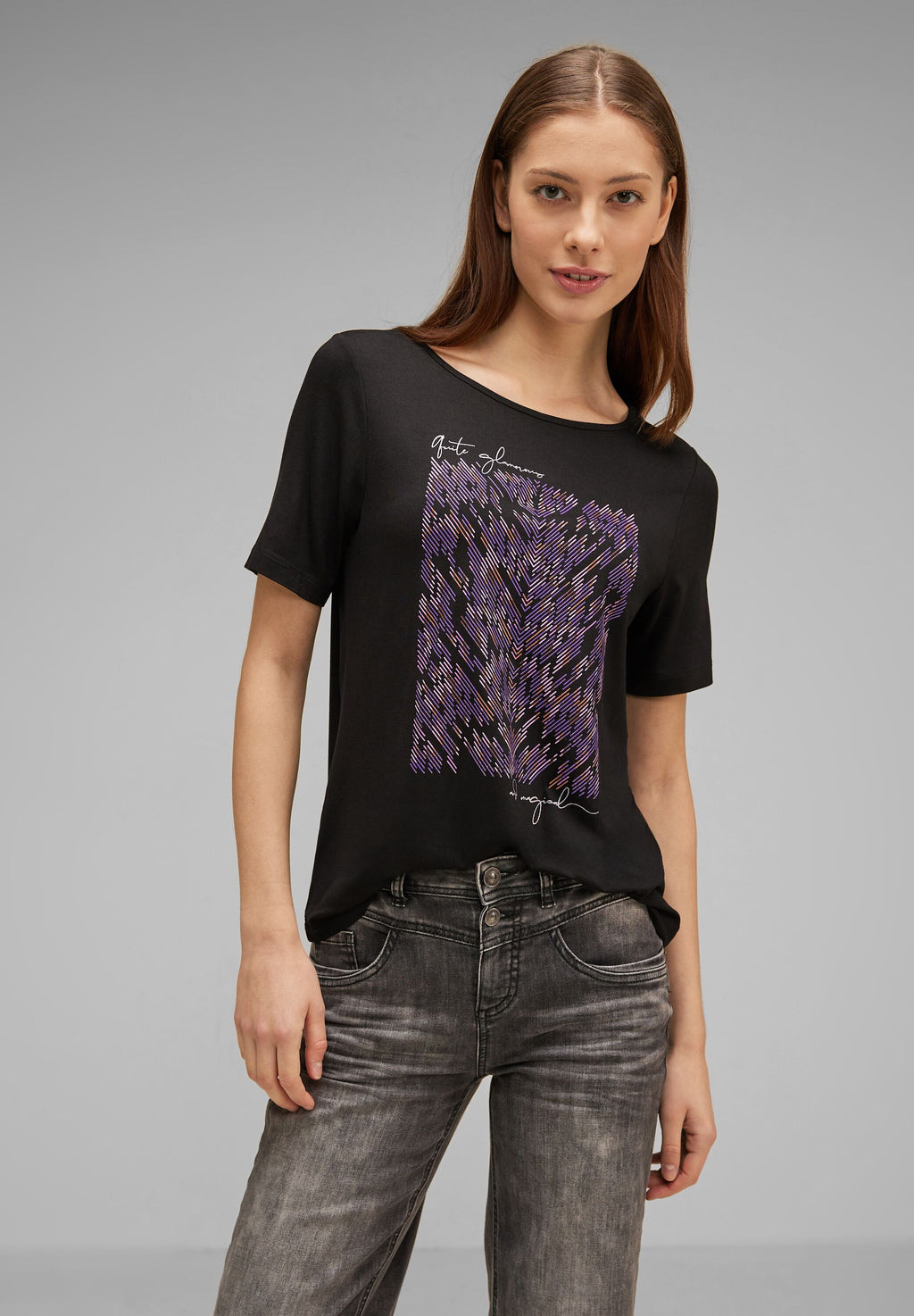 T-Shirt mit Artwork Print