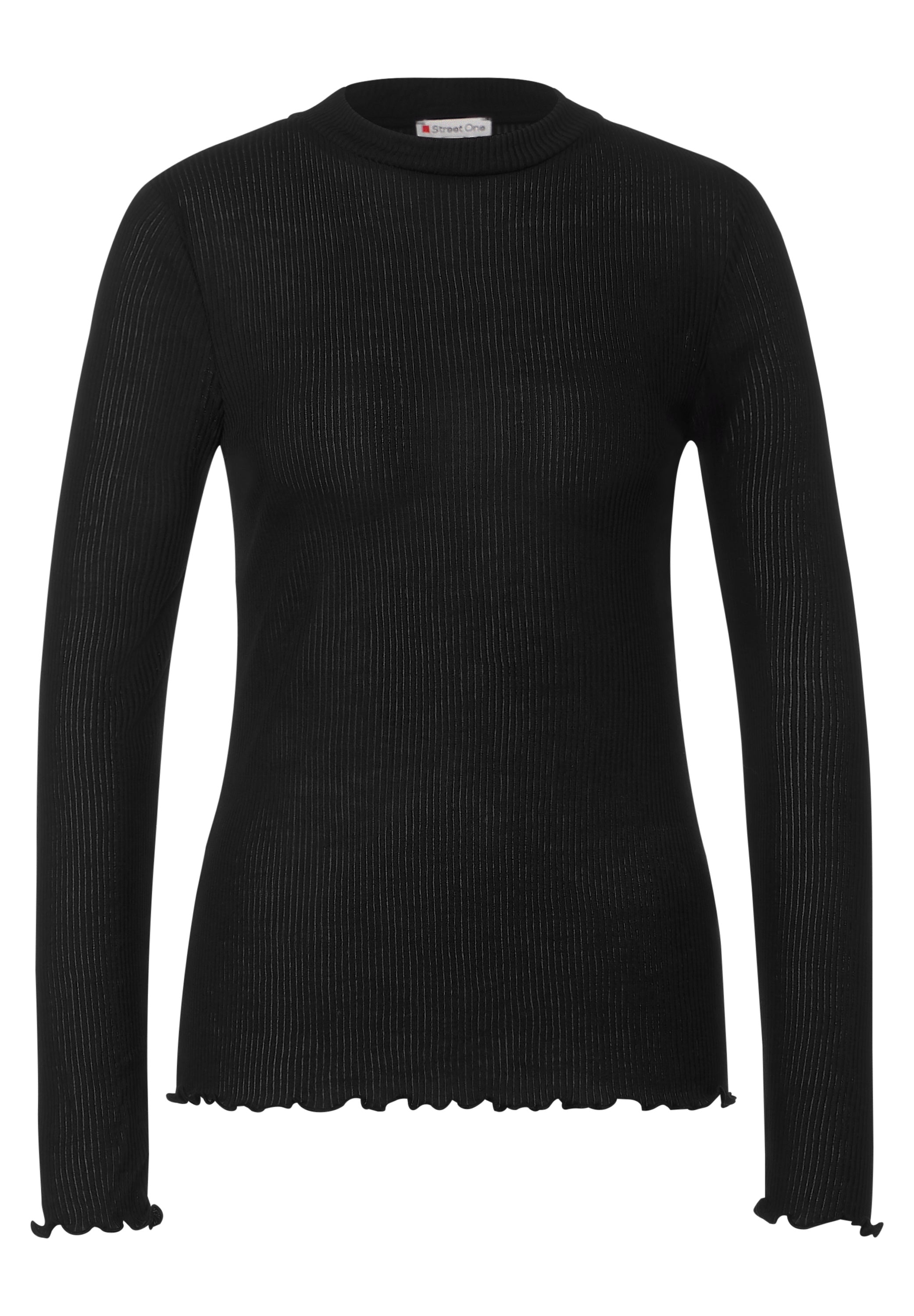 Langarmshirt in Feinripp