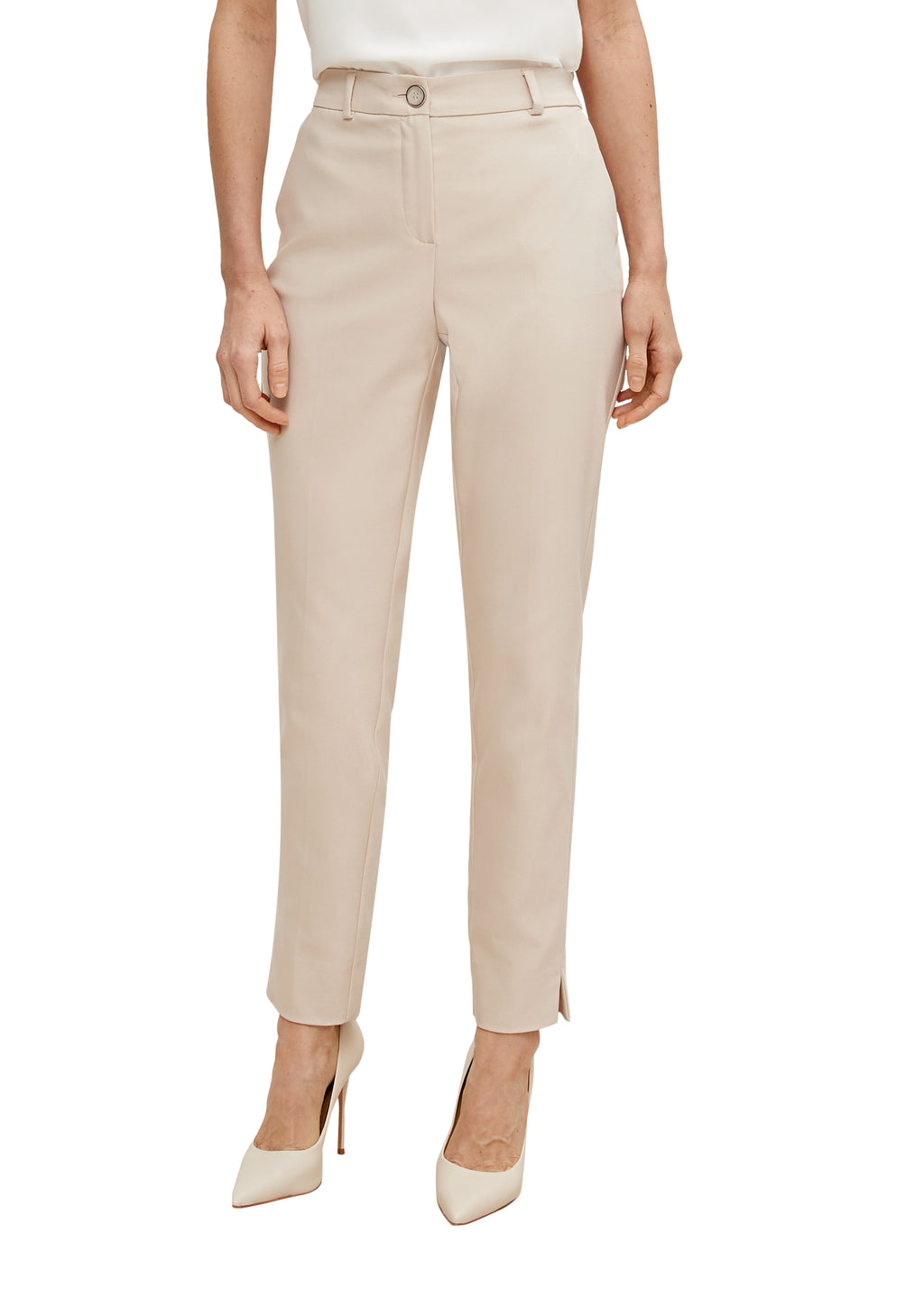 7/8-Hose Slim Fit mit Saumschlitz von Comma