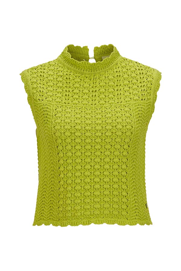Crochet look knit top