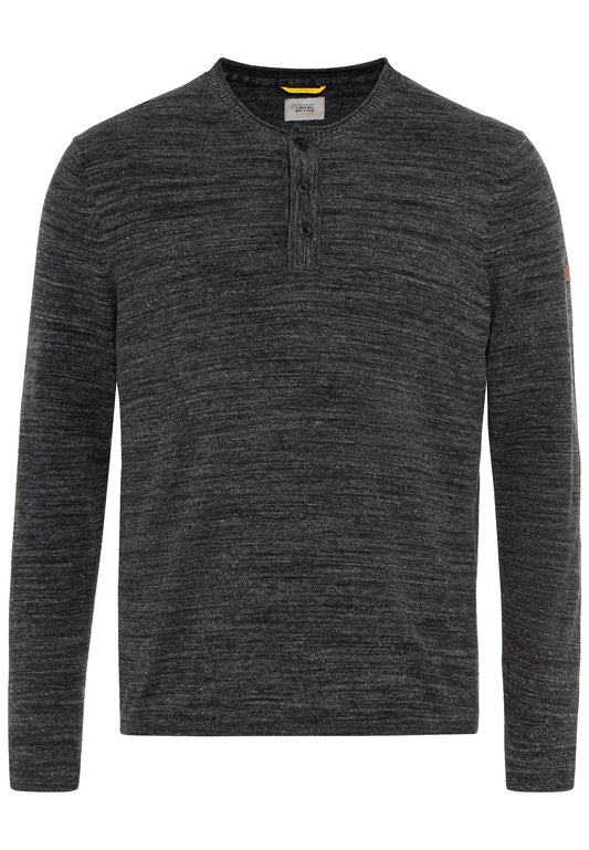 Strick Henleyshirt aus reiner Baumwolle