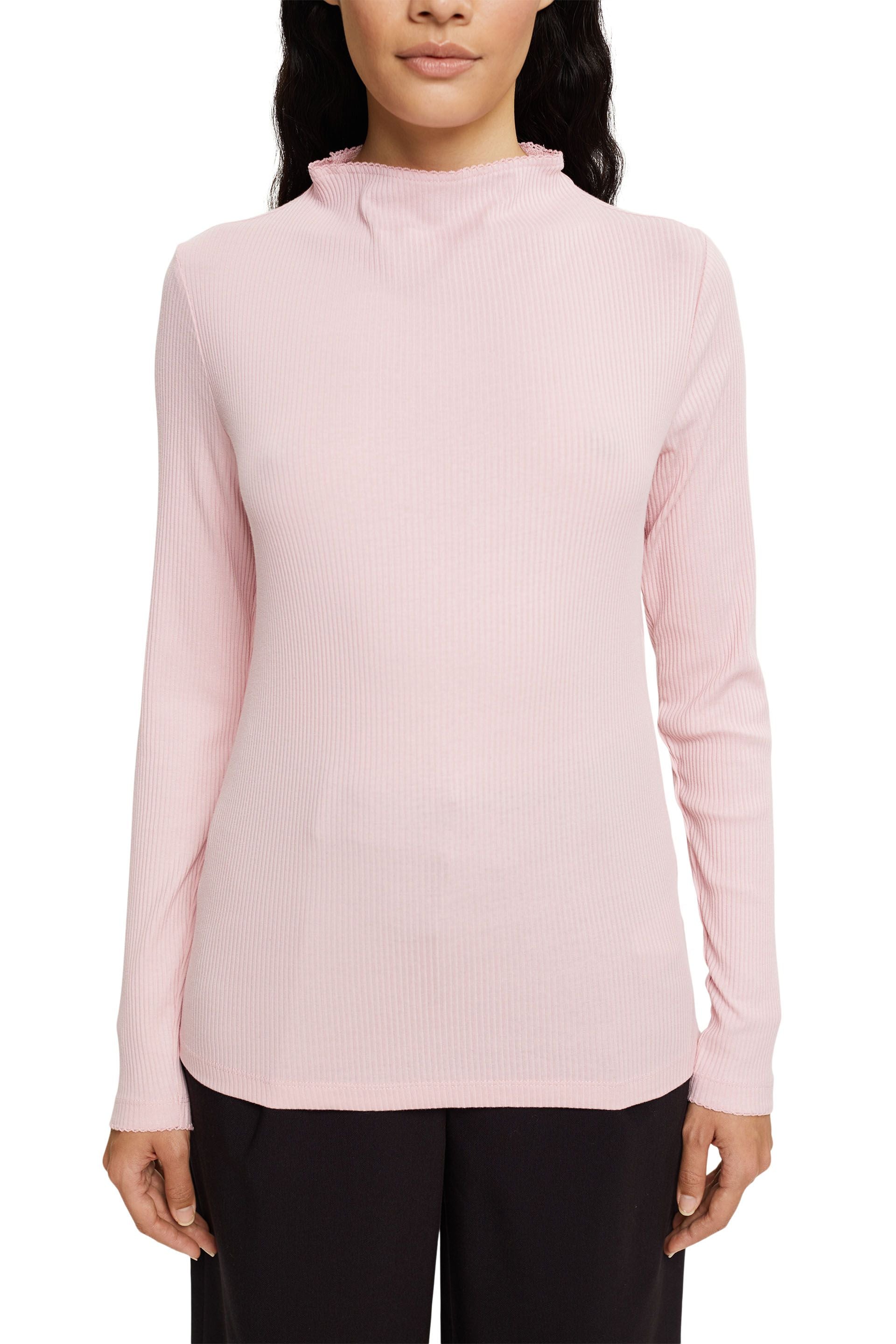 Geripptes Longsleeve aus Baumwollmix