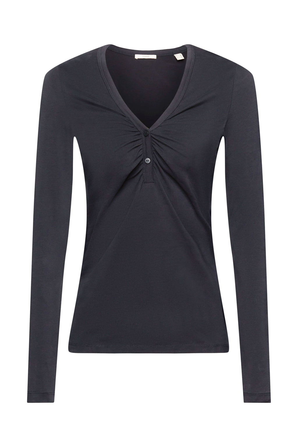 Longsleeve mit V-Ausschnitt und Knöpfen