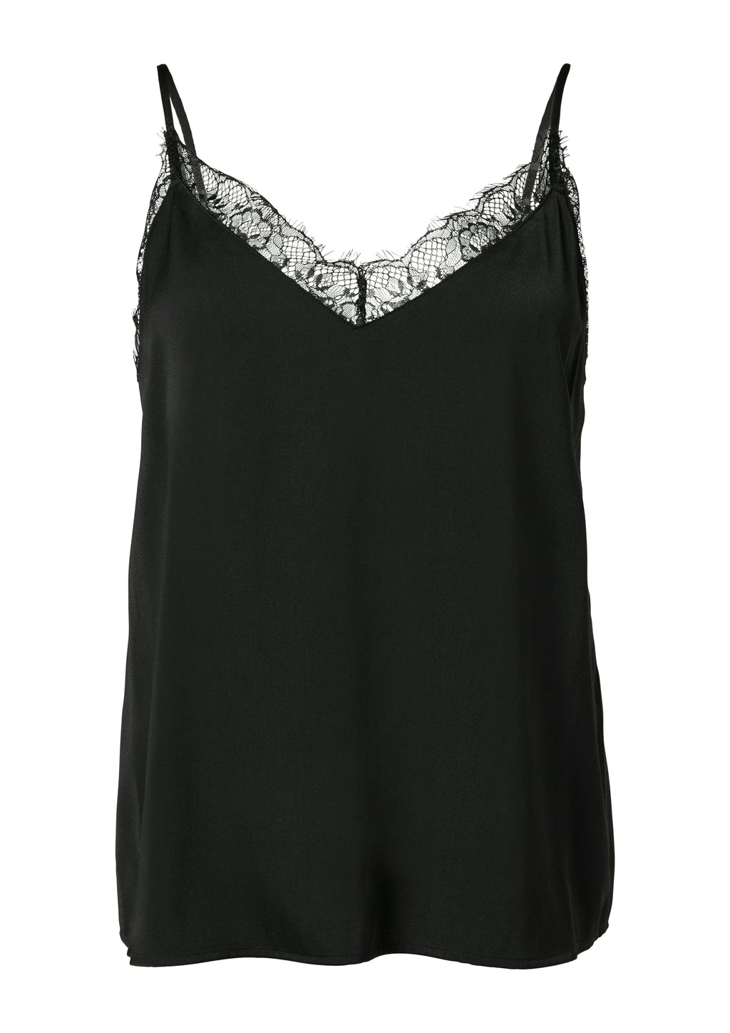 Satin-Top mit Spitze