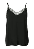 Satin-Top mit Spitze