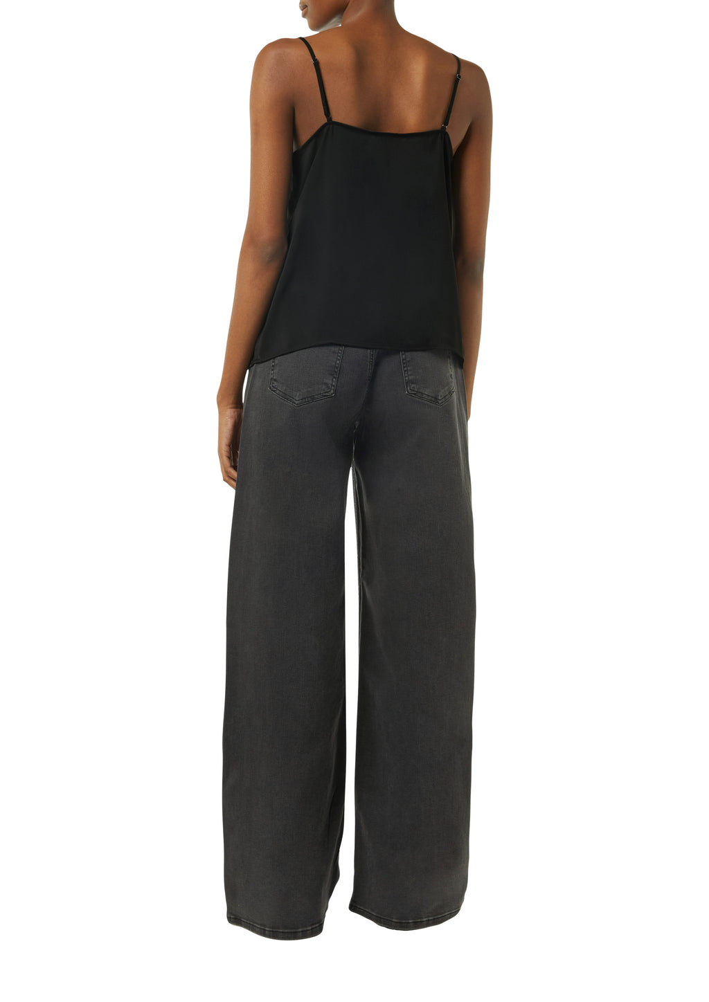 Satin-Top mit Spitze
