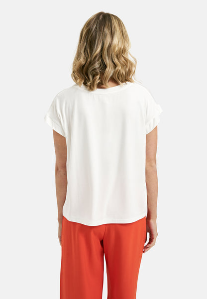 Shirt with roundneck, oversized shoulder and Artwork
