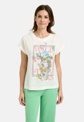 Shirt with roundneck, oversized shoulder and Artwork