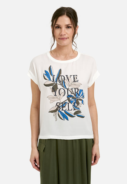 Shirt with roundneck, oversized shoulder and Artwork
