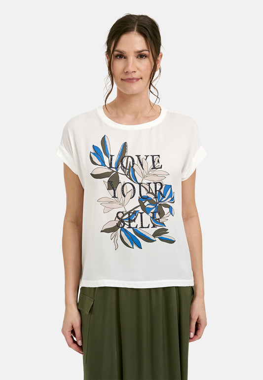 Shirt with roundneck, oversized shoulder and Artwork