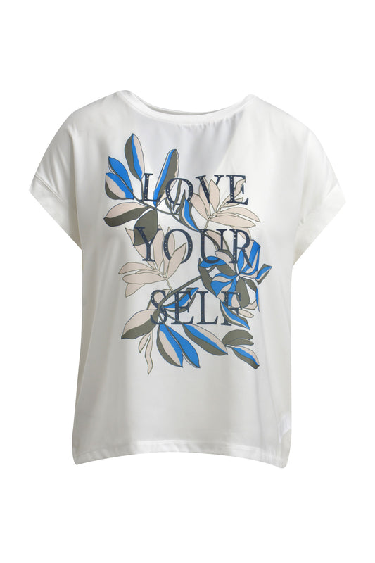 Shirt with roundneck, oversized shoulder and Artwork
