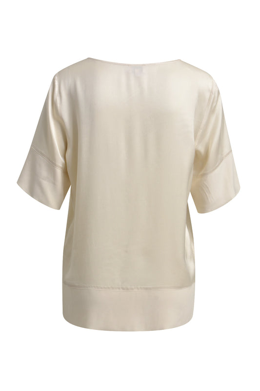 Blouse w roundneck and 1/2 sleeves