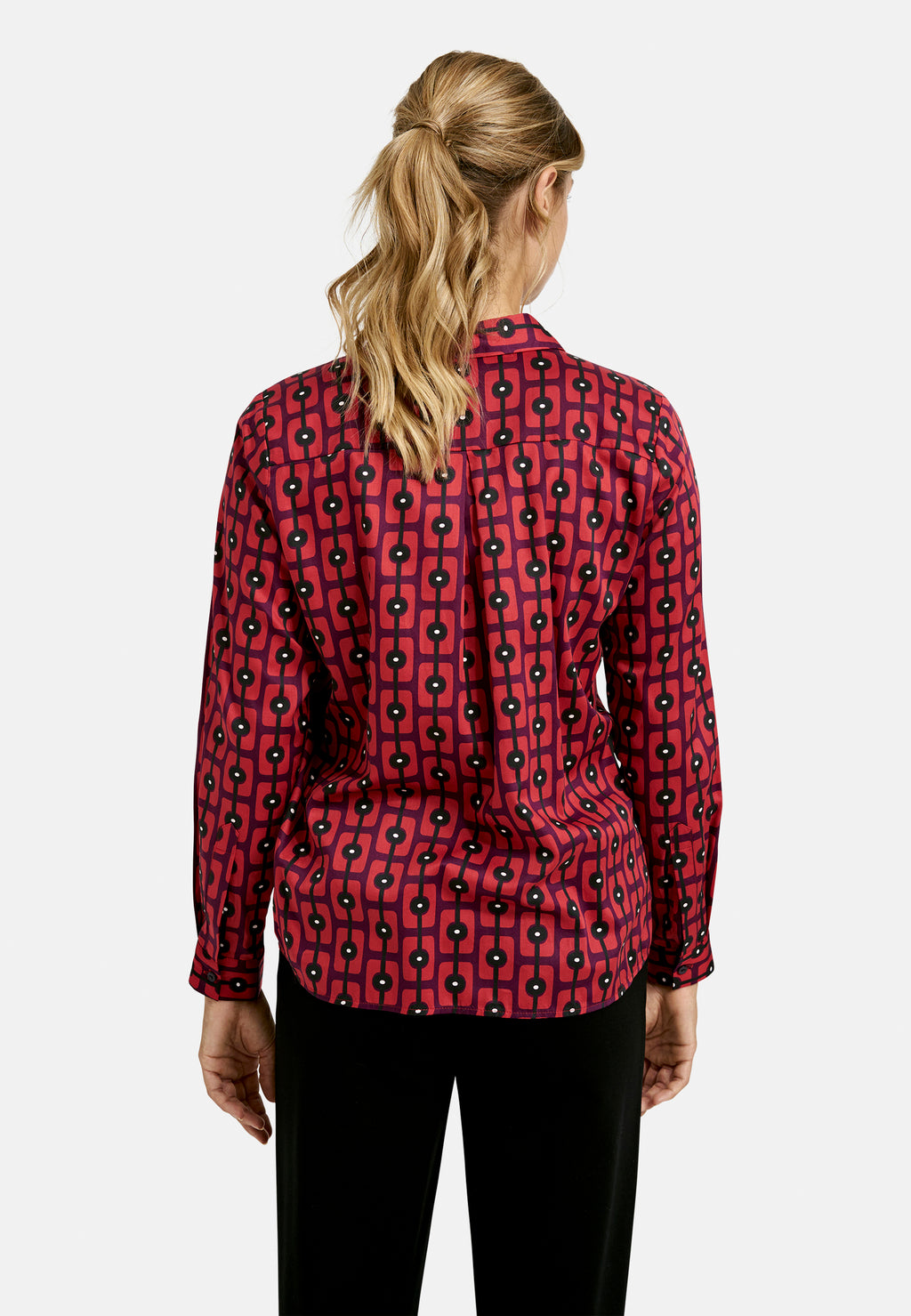 Blouse w collar and placket + 1/1 sleeves