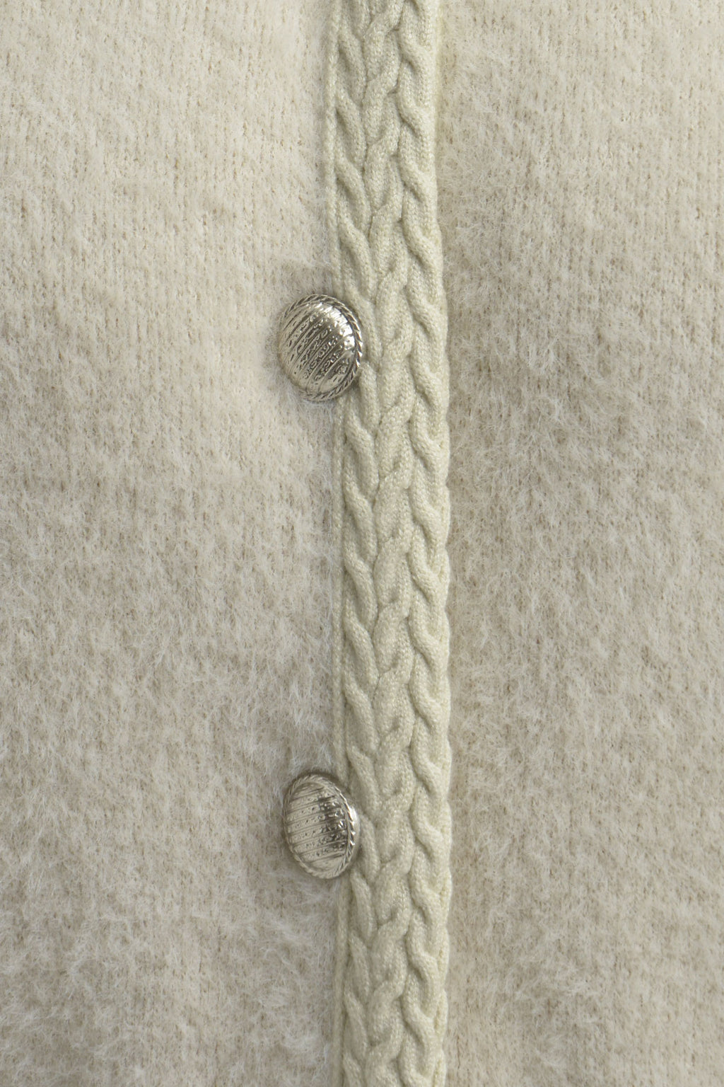 cardigan w roundneck, placket at cf, 1/1 sleeves
