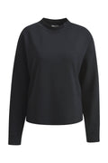 Sweatshirt w stand up collar, oversized shoulder, 1/1 sleeve