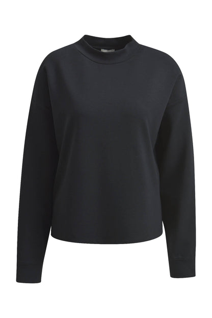 Sweatshirt w stand up collar, oversized shoulder, 1/1 sleeve