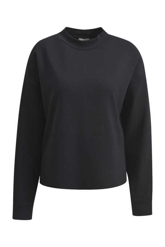 Sweatshirt w stand up collar, oversized shoulder, 1/1 sleeve