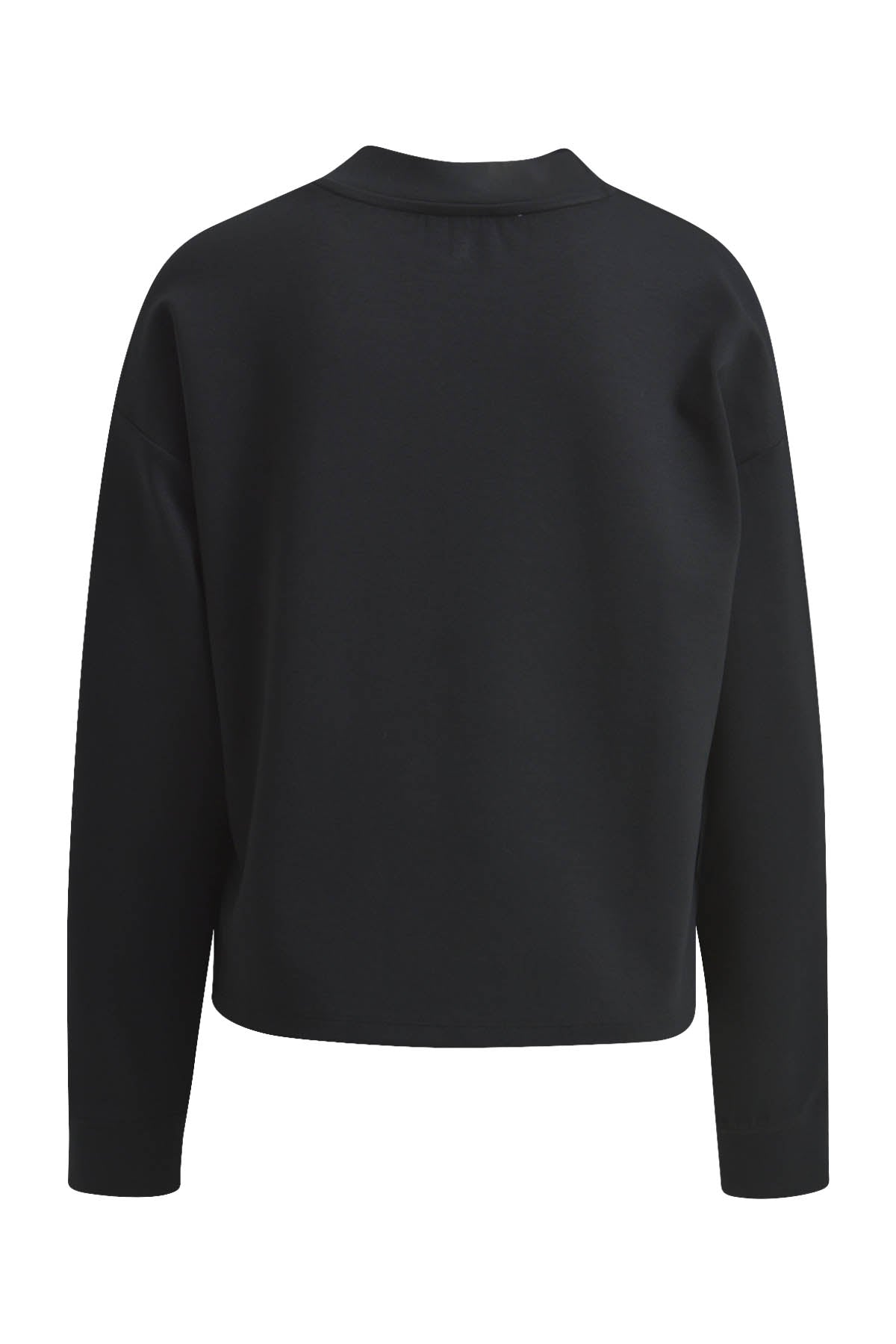 Sweatshirt w stand up collar, oversized shoulder, 1/1 sleeve