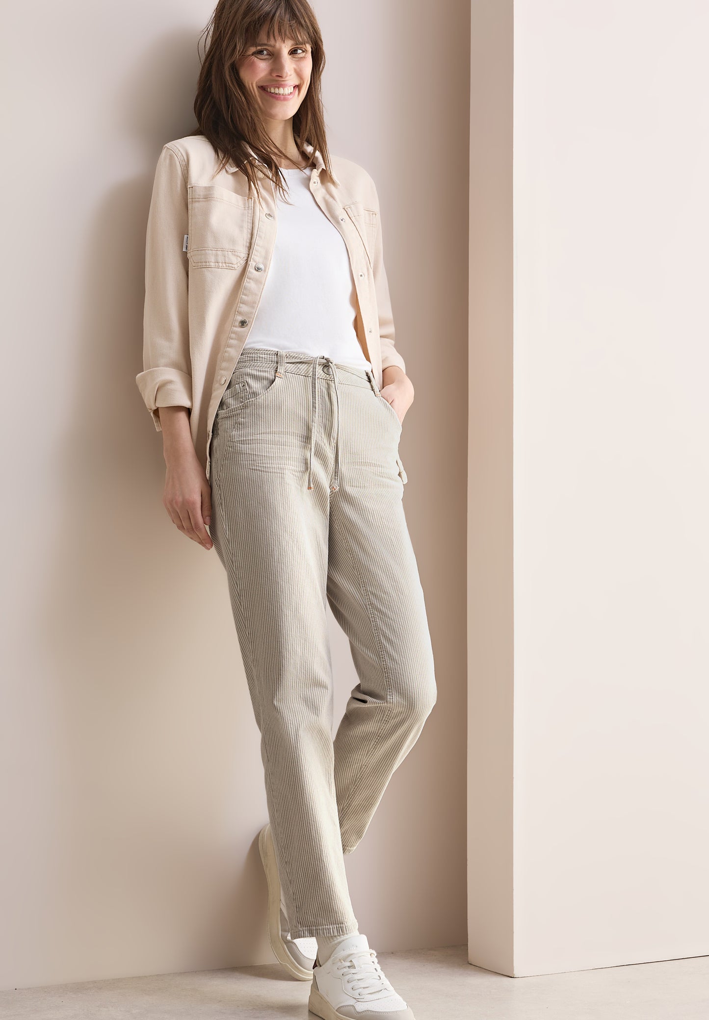 Gestreifte Casual Fit Jeans