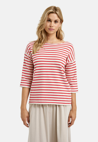 3/4 sleeve pullover with oversized shoulders