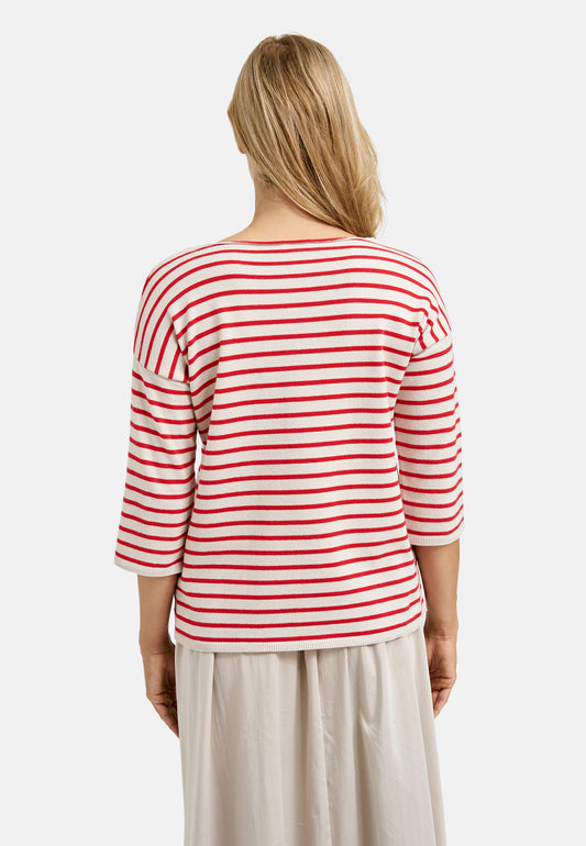 3/4 sleeve pullover with oversized shoulders