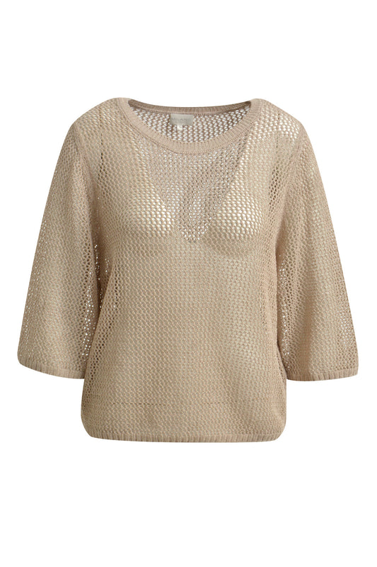 1/2 sleeve pullover with boxy shape and roundneck